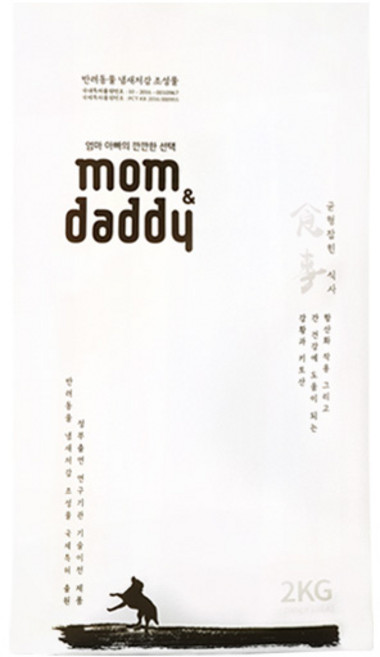 momndaddy 전연령용 프리미엄 강아지 건식 사료, 곡물, 2kg, 1개