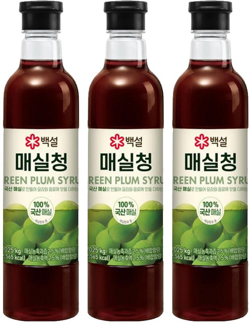 백설 매실청, 1.025kg, 3개