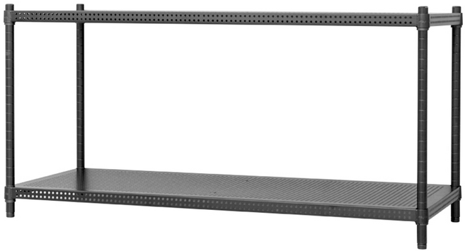 dayneeds 日需百備 極致美學 烤漆二層架 沖孔鐵架/收納層架/展示架/層架/鐵架, 黑色, 2層