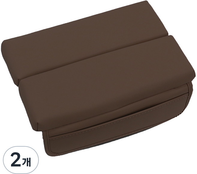 엠노블 차량용 팔걸이 콘솔쿠션 양문형, 다크브라운, 2개