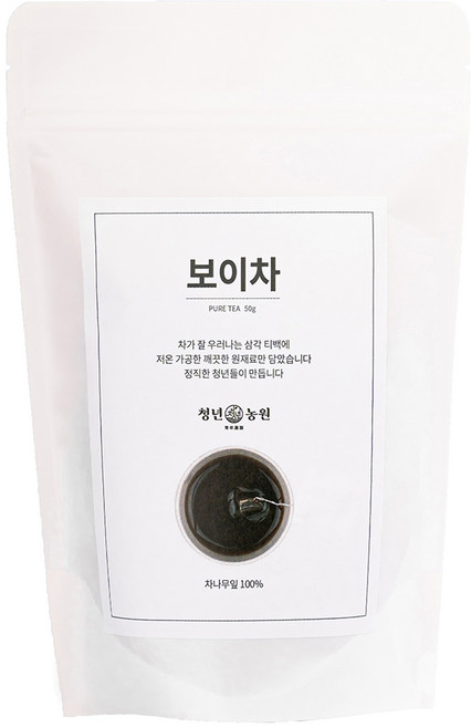 청년농원 저온가공 보이차 삼각티백, 1g, 50개입, 1개