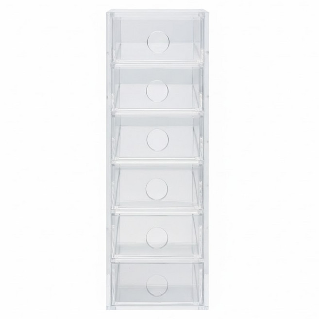 MUJI 無印良品 壓克力小物收納盒 8.7 x 17 x 25.2cm, Transparent, 6層