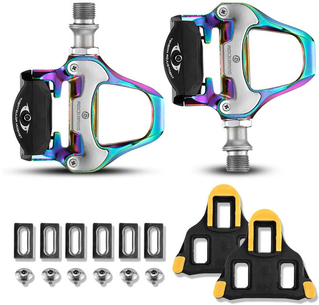 락브로스 자전거 클릿 페달 + 클릿 세트, 레인보우, 1세트