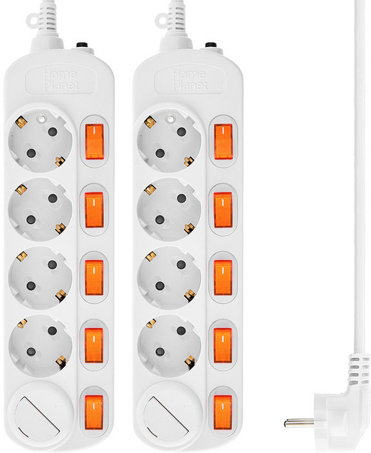 홈플래닛 개별스위치 멀티탭 5구 + 안전커버, 3m, XWL-GD5, 2개