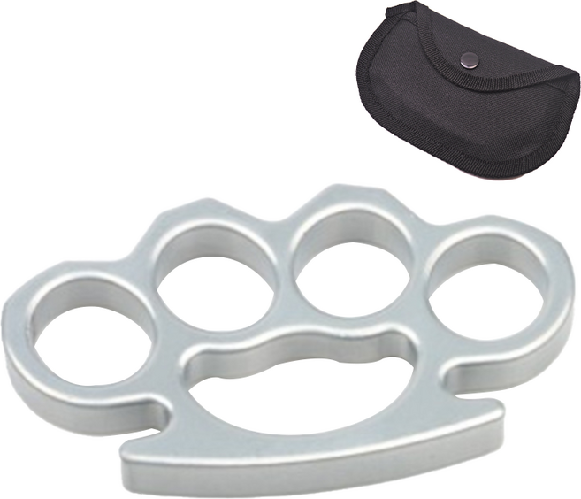 배리툴 고강도 합금 호신용 핑거 너클 실버, 1세트