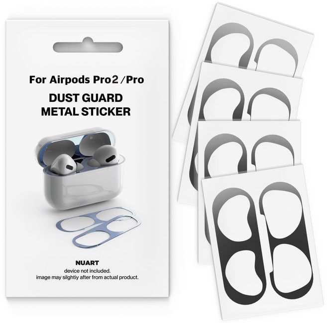 누아트 메탈 철가루 방지스티커 4개입, 에어팟프로2/프로, 블랙, 1개