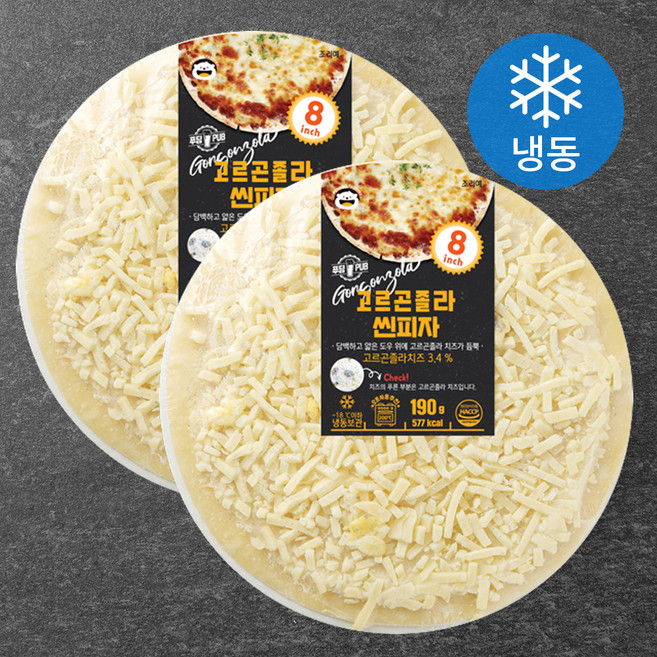 푸딩팩토리 고르곤졸라 씬피자 8 (냉동), 190g, 1개입, 2개