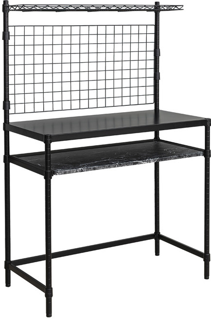 dayneeds 日需百備 輕工業風電腦工作桌 電腦桌/辦公桌/層架/鐵架 90 x 45 x 135cm, 黑色