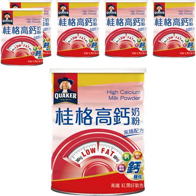 QUAKER 桂格 高鈣奶粉高鐵配方, 1.5kg, 6罐
