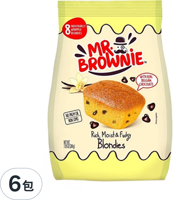 Mr. Brownie 布朗尼先生 香草風味布朗尼, 200g, 6包