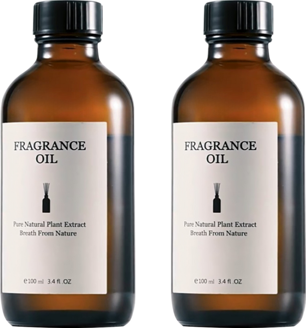 FRAGRANCE 法式精油茶色擴香瓶, 伯爵茶與小黃瓜, 100ml, 2瓶