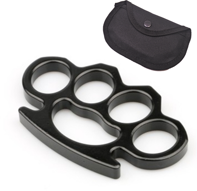 배리툴 고강도 합금 호신용 핑거 너클 블랙 + 파우치, 1세트