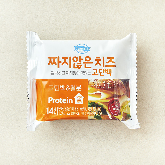 덴마크 짜지않은치즈 고단백 & 철분, 18g, 14개입, 1개