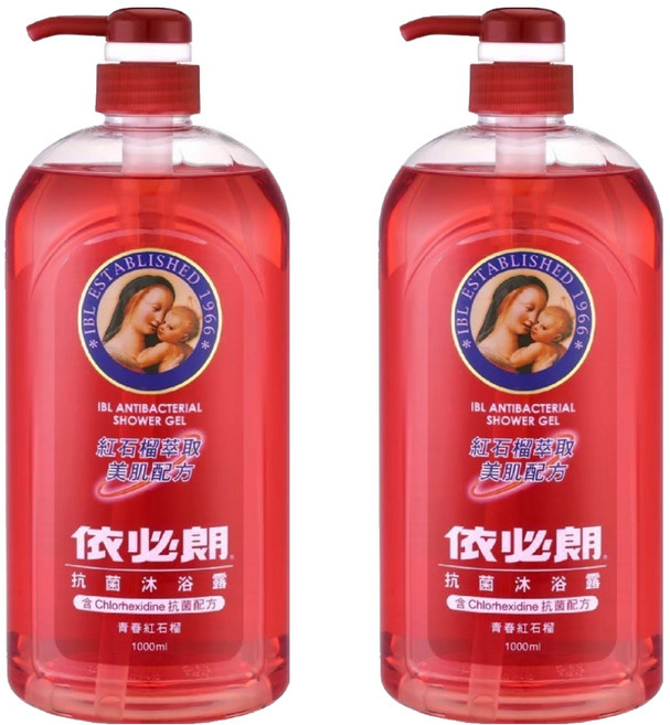 依必朗 抗菌沐浴露 青春紅石榴, 2個, 1L