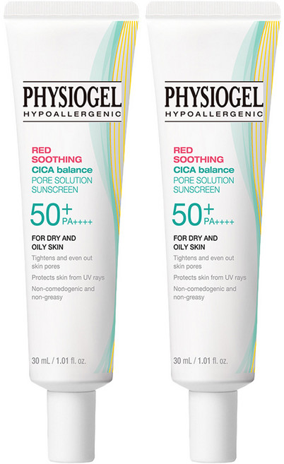 피지오겔 시카밸런스 포어 솔루션 썬스크린 SPF50+ PA++++, 30ml, 2개