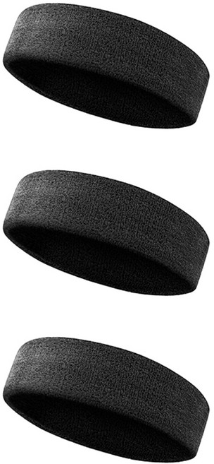 이그니스 스포츠 헤어밴드, 블랙, 3개