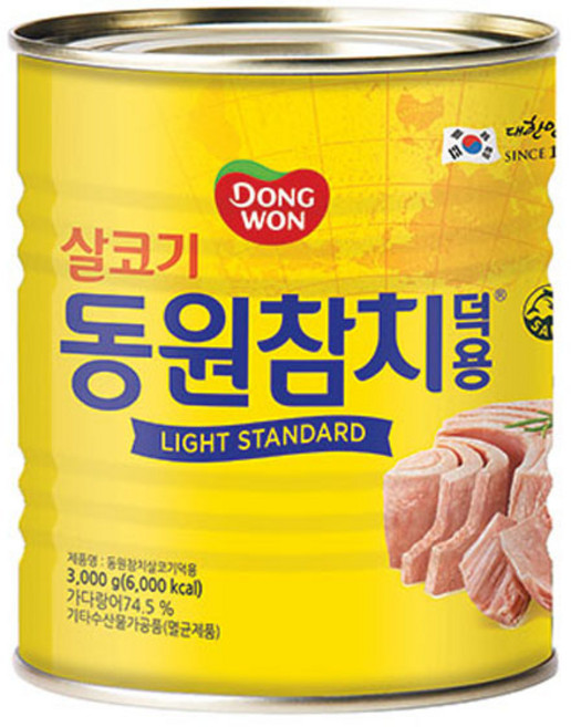 동원참치 살코기 라이트 스탠다드 덕용, 3kg, 1개
