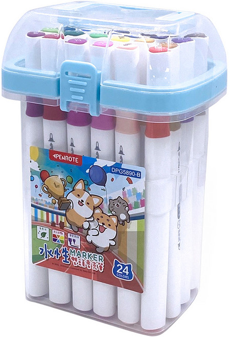 PENROTE 筆樂 柴語錄 水性雙頭麥克筆, 藍色, 1盒