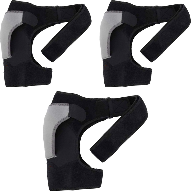 A-ZEAL 可調節綁帶加壓護肩 自由調節 穩定舒適 男女適用 SP15501, 3個, 黑灰色