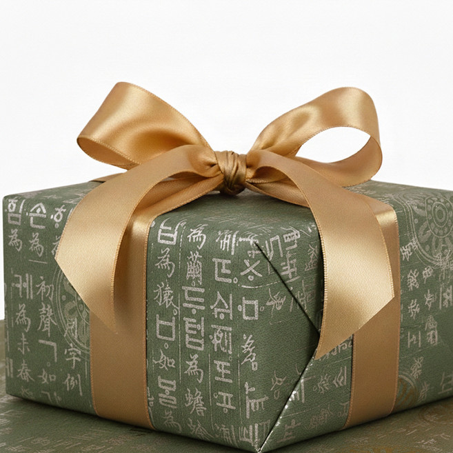 헬로우닝닝 종이 롤포장지 훈민정음 53cm x 10m, 카키, 1개