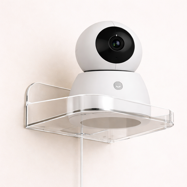 에브라잇 무타공 설치 다용도 미니 벽걸이 선반, 투명색, 1단