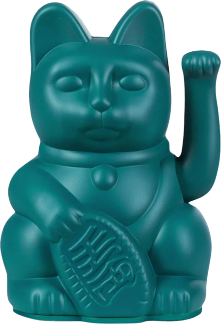 DONKEY 幸運繽紛招財貓 迷你款 10cm, 深綠色