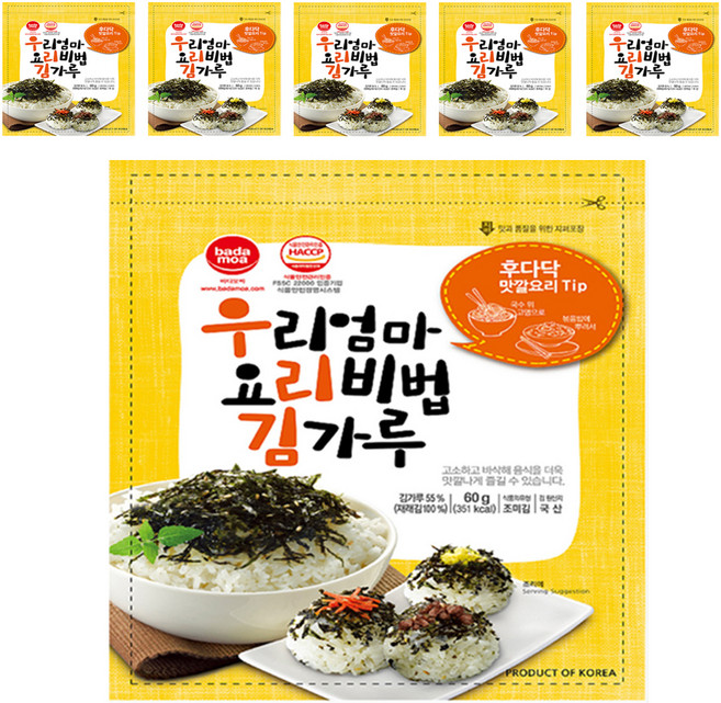 바다모아 우리엄마 요리비법 김가루, 60g, 6개