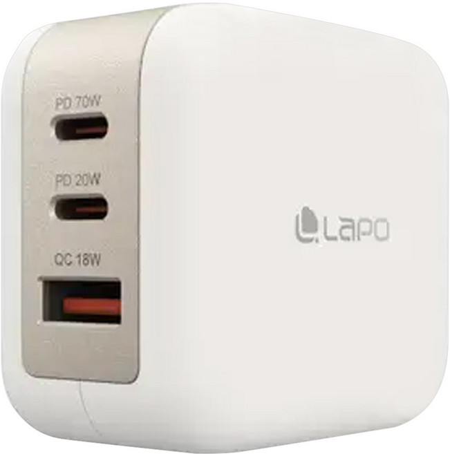LaPO 氮化鎵3口極速充電器, 白色, 1個