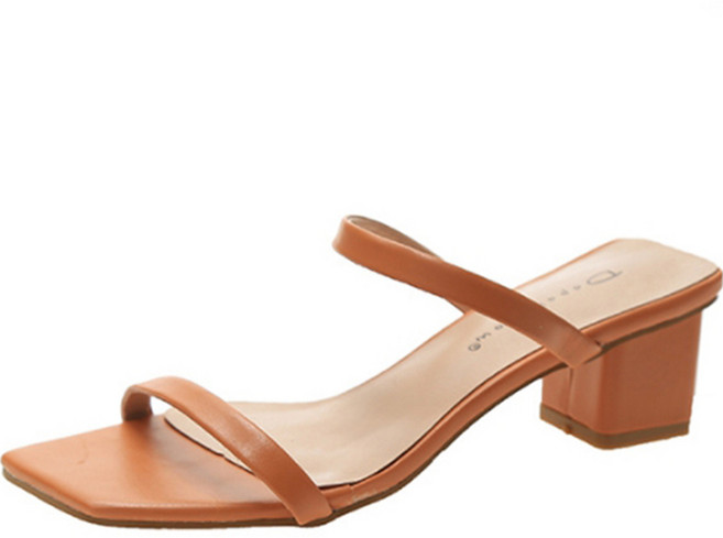 TCR 여성용 모니카 55번 스퀘어 미들힐