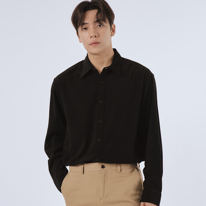 엘엑스티 남성용 일반핏 오버핏 코듀로이 셔츠