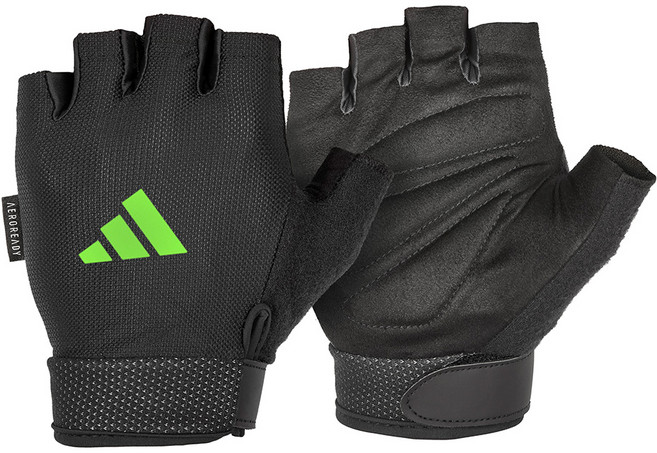 adidas 愛迪達 Essential 綁帶健身手套, 1個, 綠色