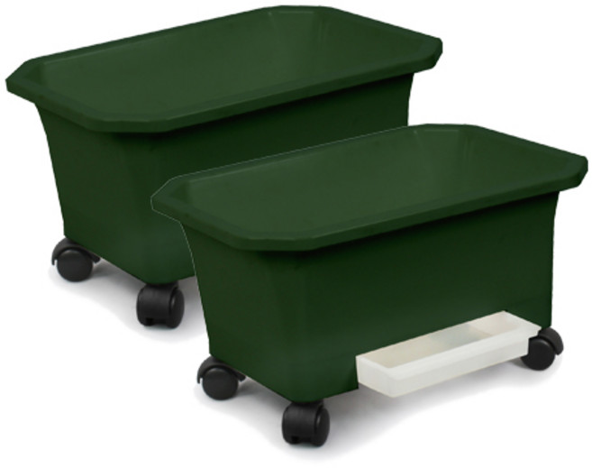 플라팜 베란다 바퀴포함 이동식 텃밭화분 클래식 28L, 그린, 2개