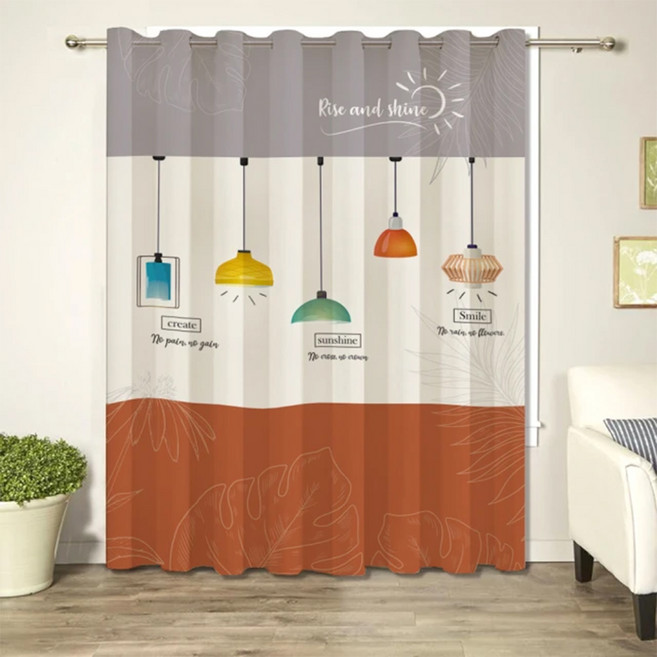 BonBon naturel 北歐吊燈 打孔式空調長門簾/窗簾 門簾 + 流蘇綁帶