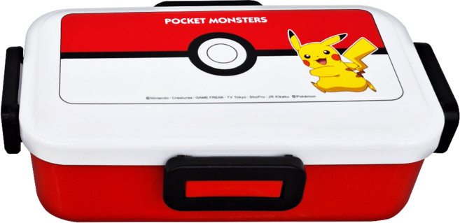 Skater 日本製 精靈寶可夢 便當盒 保鮮餐盒 抗菌加工Ag+ 日本境內版 530ml, 皮卡丘寶貝球 紅色 + 白色, 1個