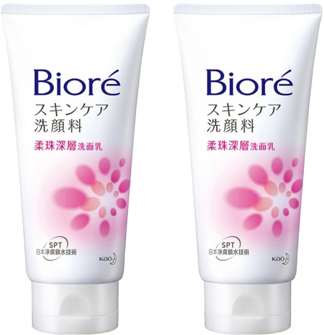 Biore 蜜妮 台灣公司貨 柔珠深層洗面乳, 100g, 2條