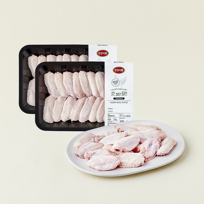 무항생제 인증 갓잡은 닭 윙 (냉장), 400g, 2개