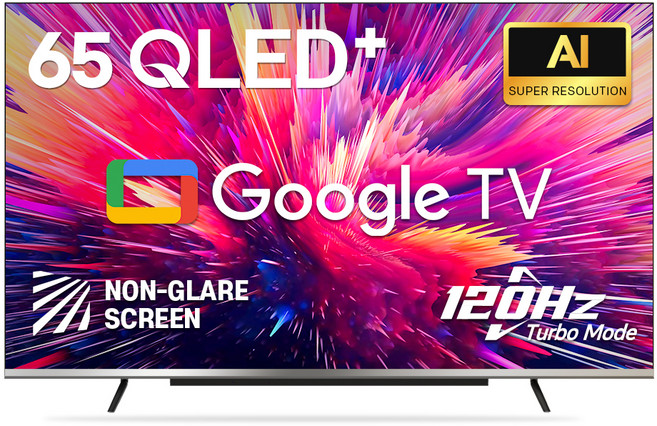 이스트라 4K QLED 120Hz 논글레어스크린 AI 구글 스마트TV, 165cm(65인치), UC652QLED, 스탠드형, 방문설치