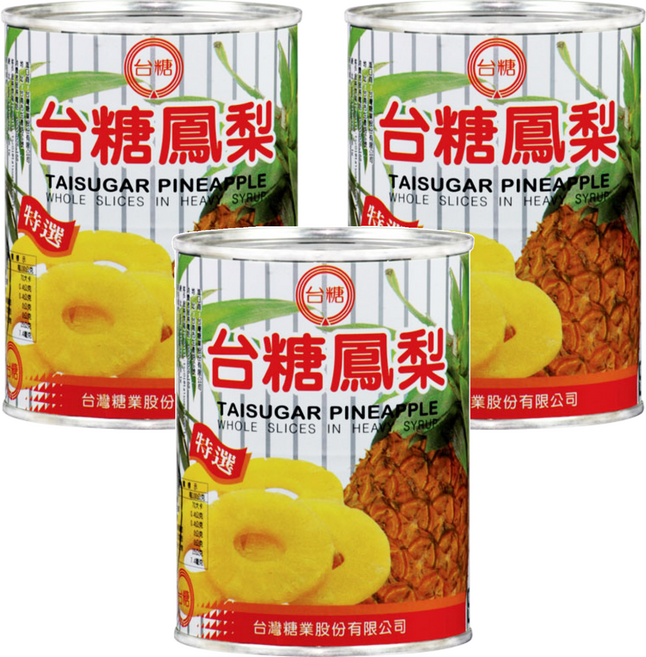 台糖 鳳梨罐頭, 565g, 3罐