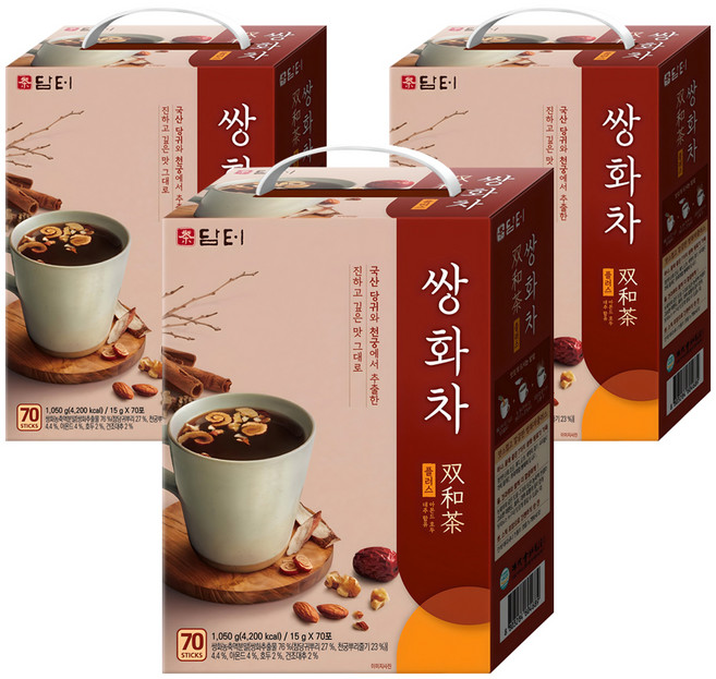 담터 쌍화차 플러스, 15g, 70개입, 3개