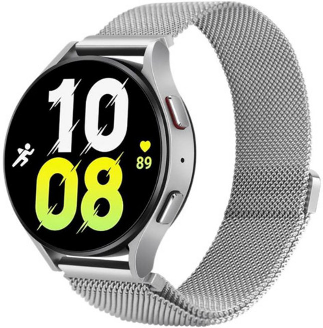 림스테일 갤럭시워치 호환 메탈 스트랩, 실버, 1개