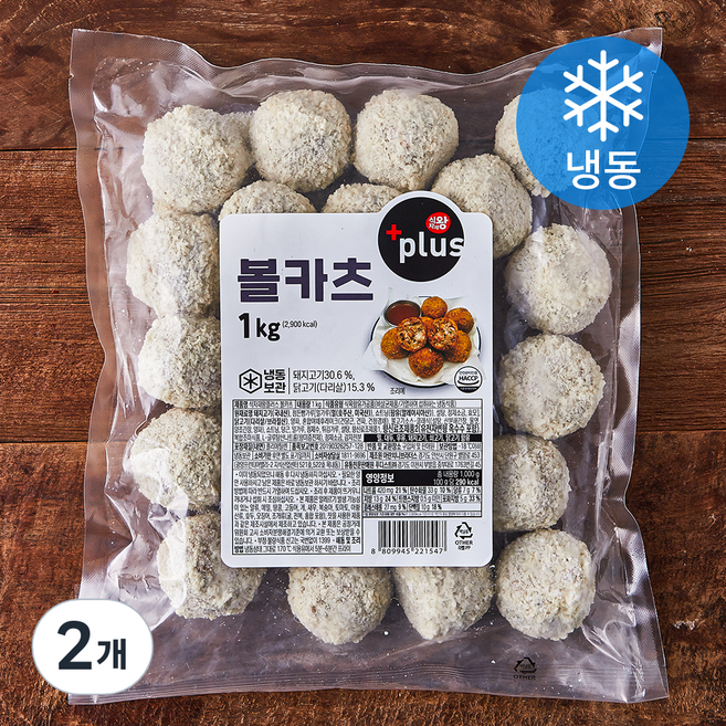 식자재왕 플러스 볼카츠 (냉동), 1kg, 2개