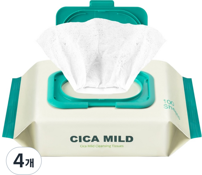 메디플라워 시카 마일드 클렌징 티슈, 4개, 100매입