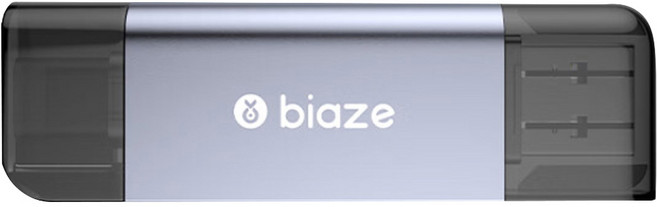 biaze 畢亞茲 Type-C USB3.0高速讀卡器 SD TF 記憶體卡讀卡器多合一, 1個, 銀色