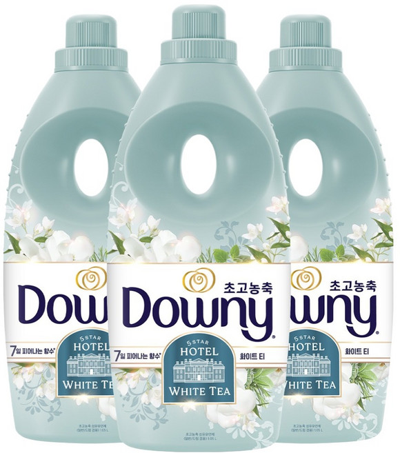 다우니 7일향수 초고농축 섬유유연제 화이트티 본품, 3개, 1.05L