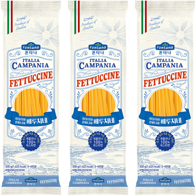 폰타나 이탈리아 캄파니아 페투치네, 500g, 3개