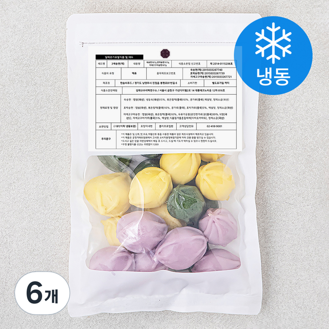 김재규우리떡연구소 굳지않는 3색 깨송편 (냉동), 500g, 1개입, 6개