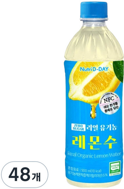 뉴트리디데이 리얼 유기농 레몬수, 48개, 500ml