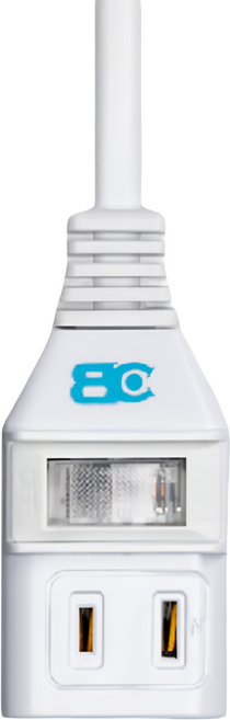 BC 博銓科技 中繼延長線 1開關2插座2孔, 2.7m, 白色, 1個