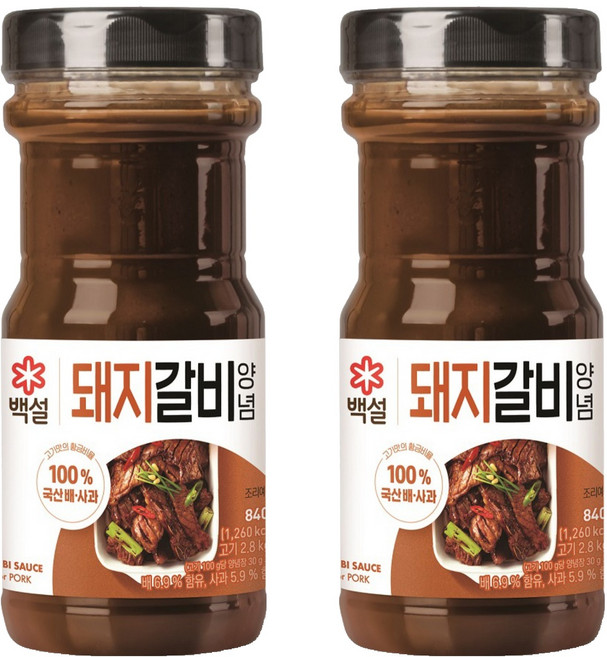 백설 돼지갈비 양념, 840g, 2개