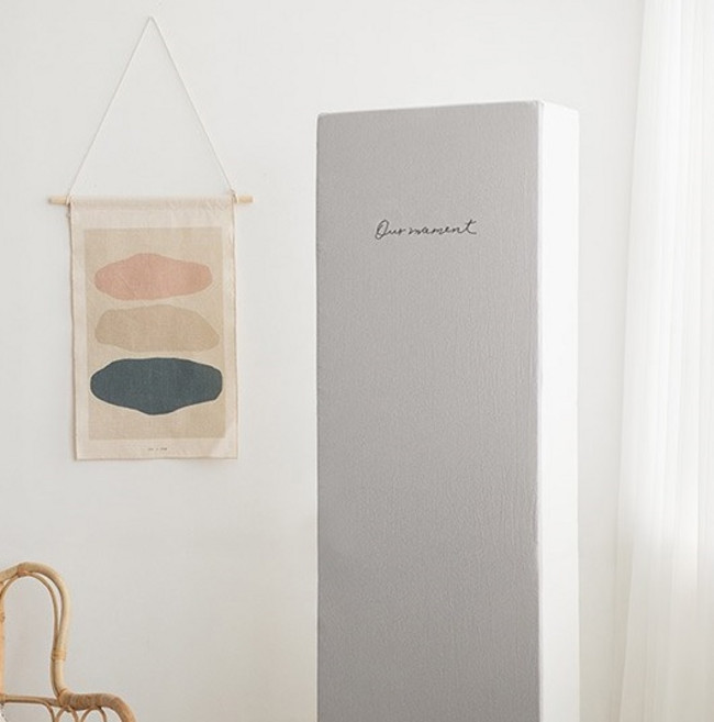 베베데코 모먼트 자수 스탠드 에어컨커버, 그레이